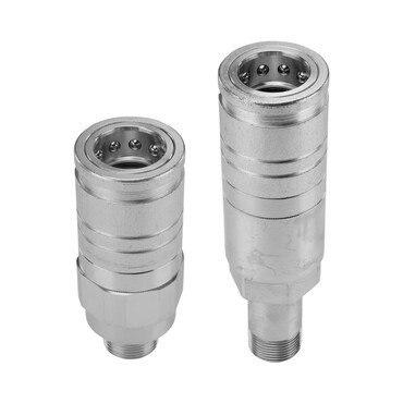 Push-to-connect coupling with poppet valve series UX